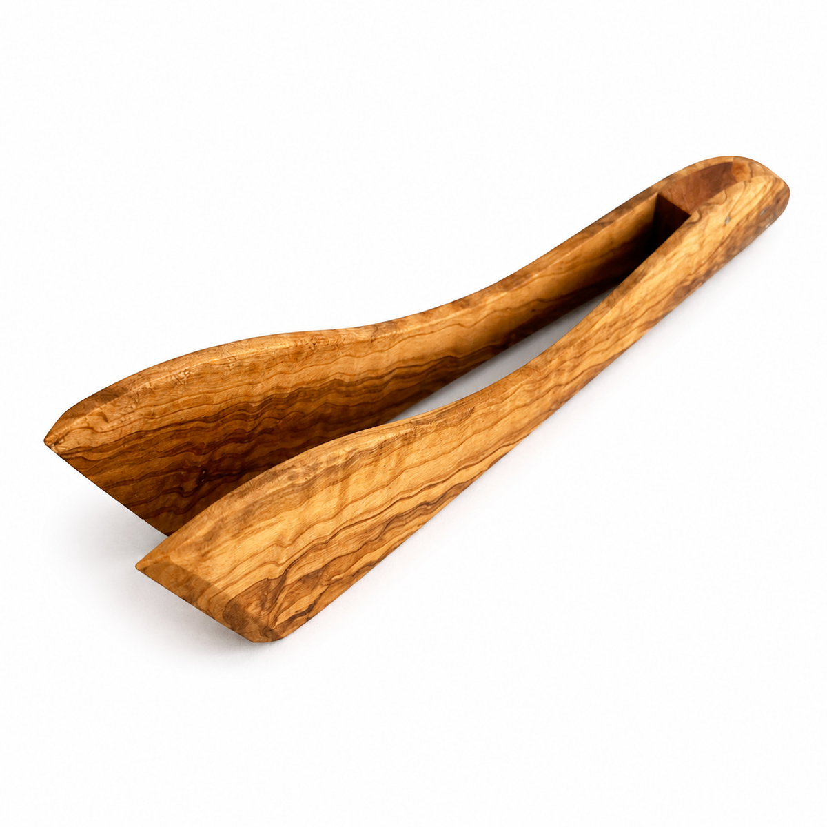Hector Olive Wood Tongs, Anti-bacterial Olive Wood Tongs