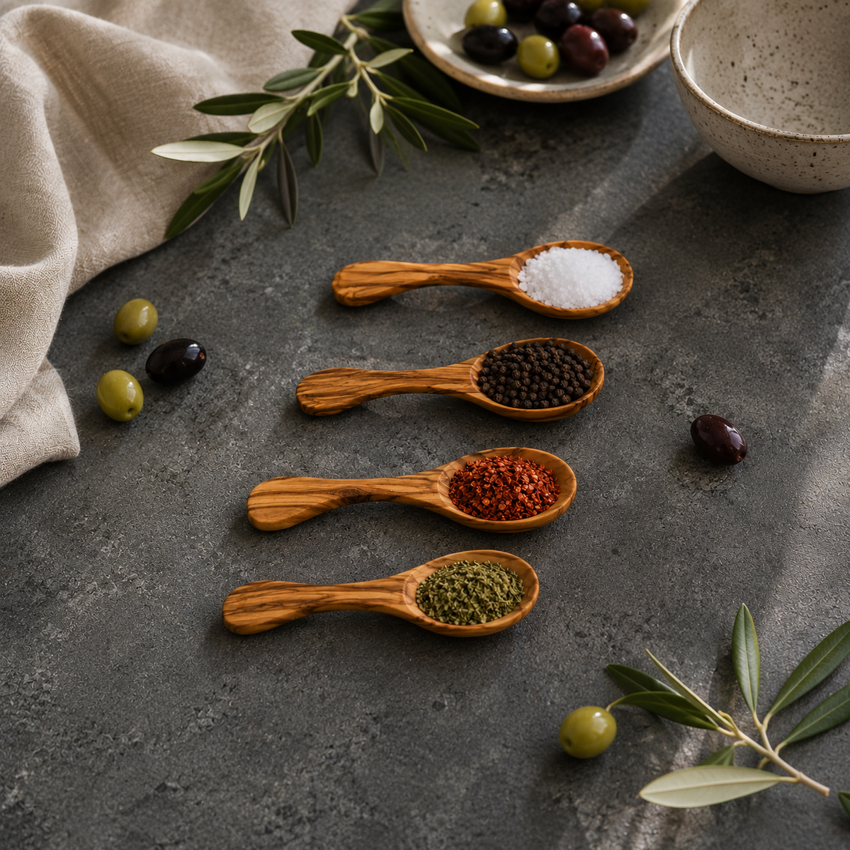 Handcrafted Olive Wood Measuring Spoon