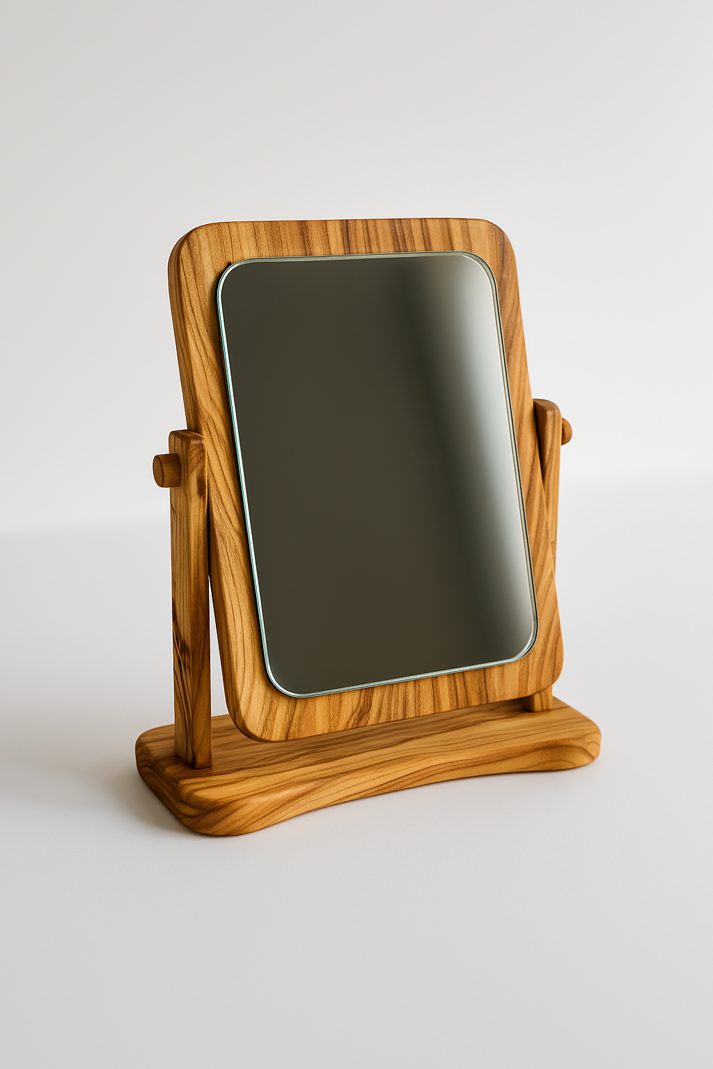 Handcrafted Olive Wood Table Mirror