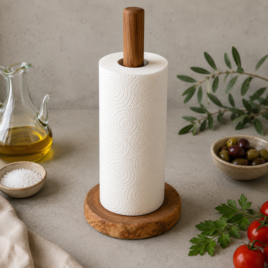 Helene Olive Wood Paper Towel Holder