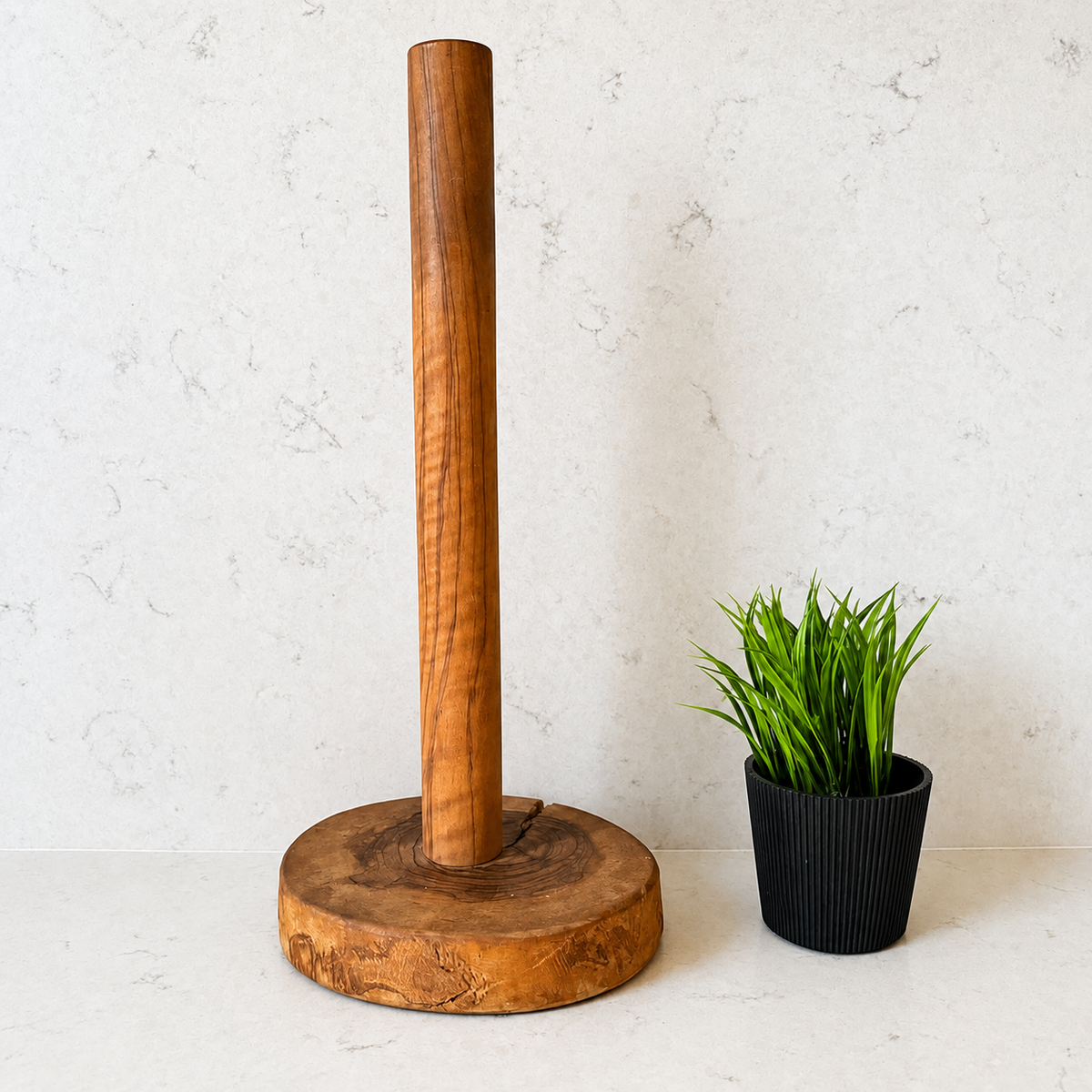 Helene Olive Wood Paper Towel Holder