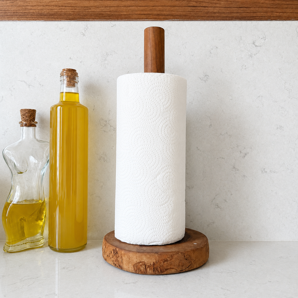 Helene Olive Wood Paper Towel Holder