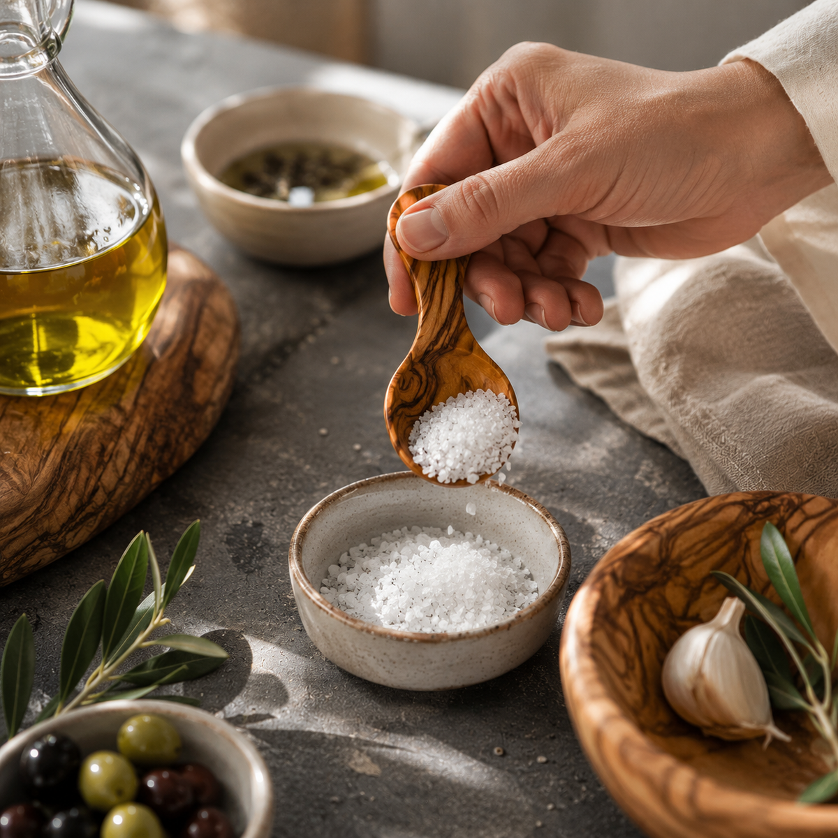 Handcrafted Olive Wood Measuring Spoon