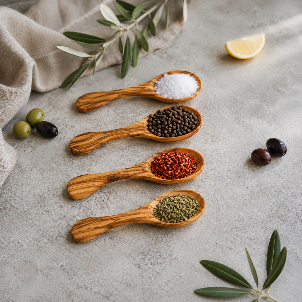 Handcrafted Olive Wood Measuring Spoon