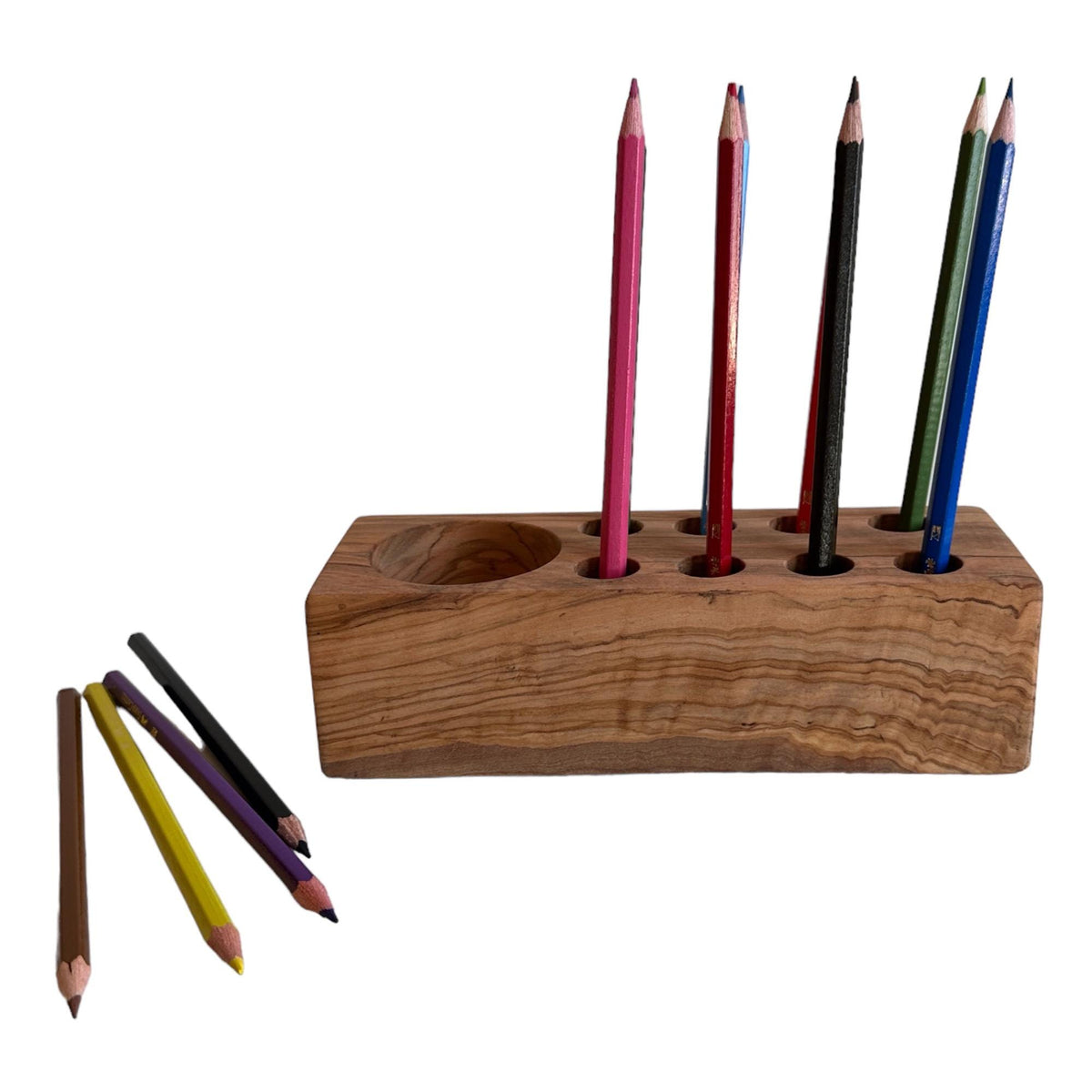 Customizable Olive Wood Pen Holder | Personalized Turkish Olive Wood Pen Holder | Kids Pencil Pot | Wood Desk Organizer | Handmade Gift