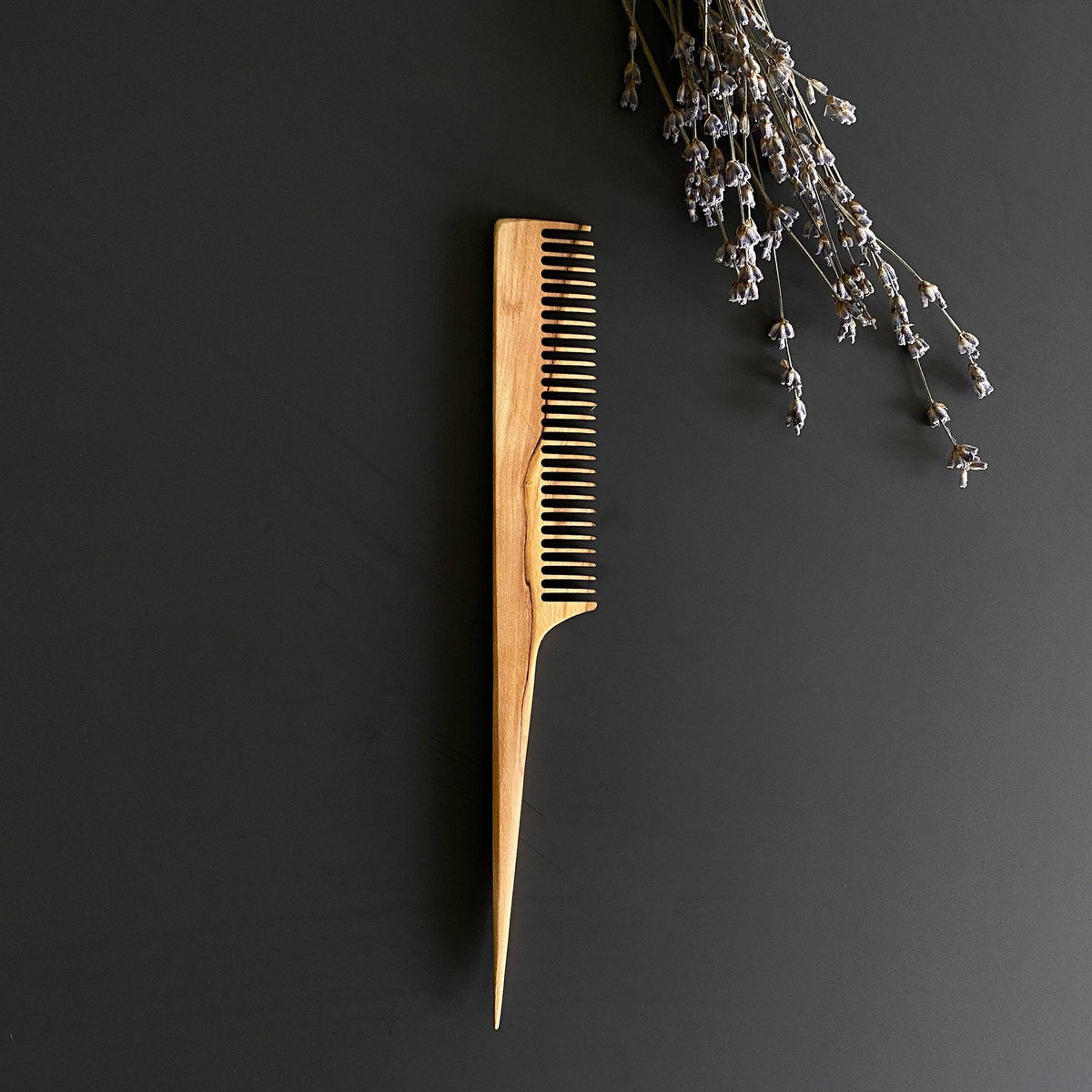 Olive Wood Rat Tail Comb, Handmade Wooden Close Tine Comb, Authentic Rat Tail Comb, Olive Wood Comb