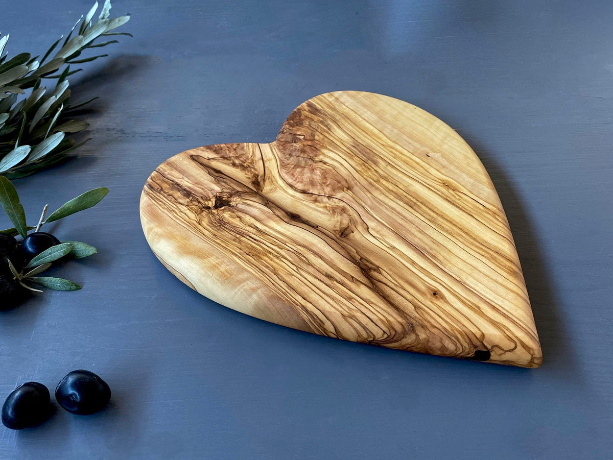 Heart Shaped Olive Wood Boards, Wooden Valentine's Day Gifts
