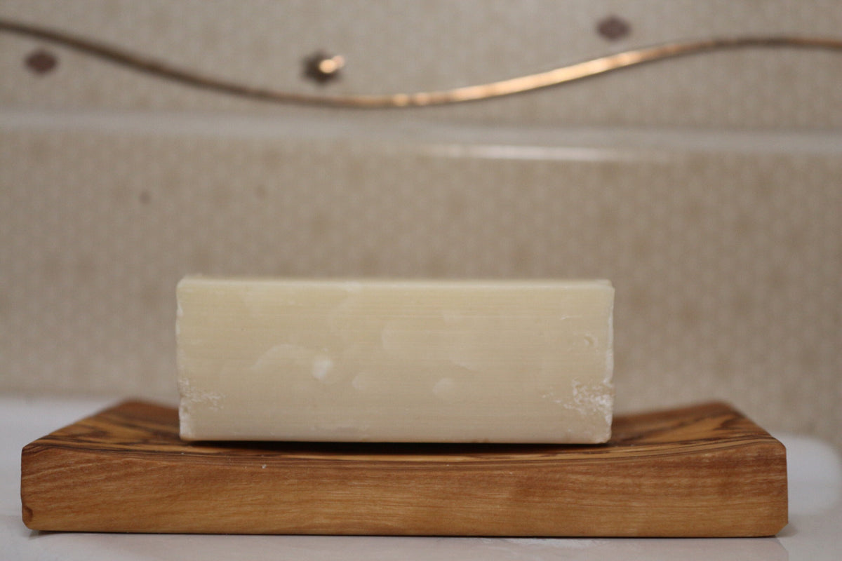 Olive Wood Soap Holder with Free Natural Olive Oil Soap