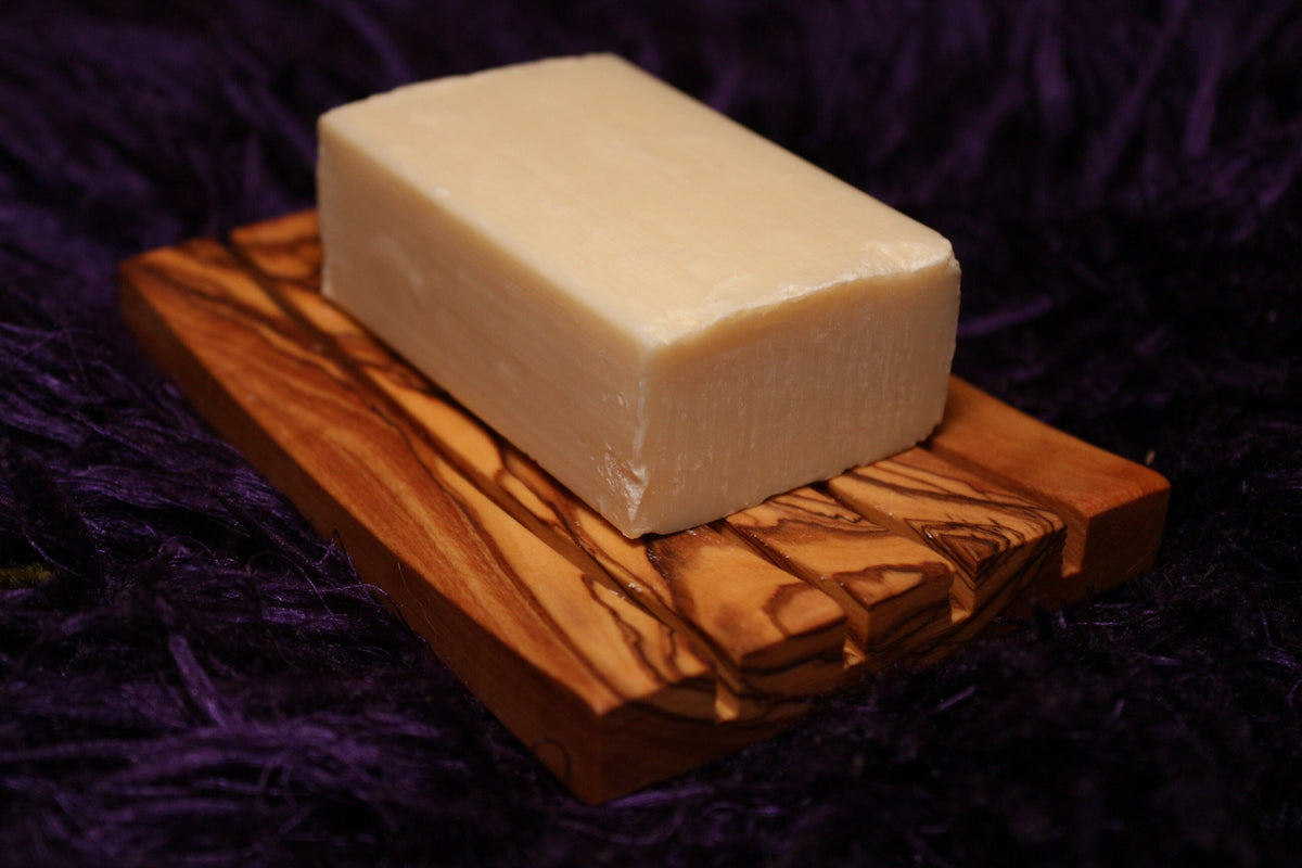 Olive Wood Soap Holder with Free Natural Olive Oil Soap